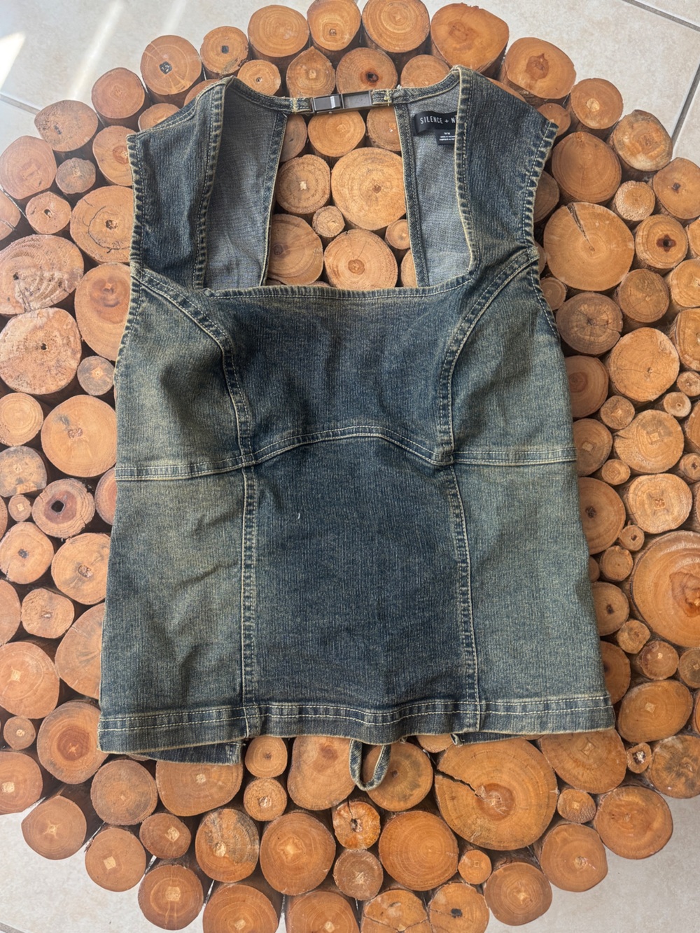 Urban Outfitters Denim Relaxed Tank Top in Faded Blue